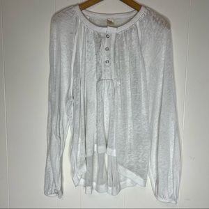 We the Free People Burnout Sheer Blouse Link Sleeves Sz XS